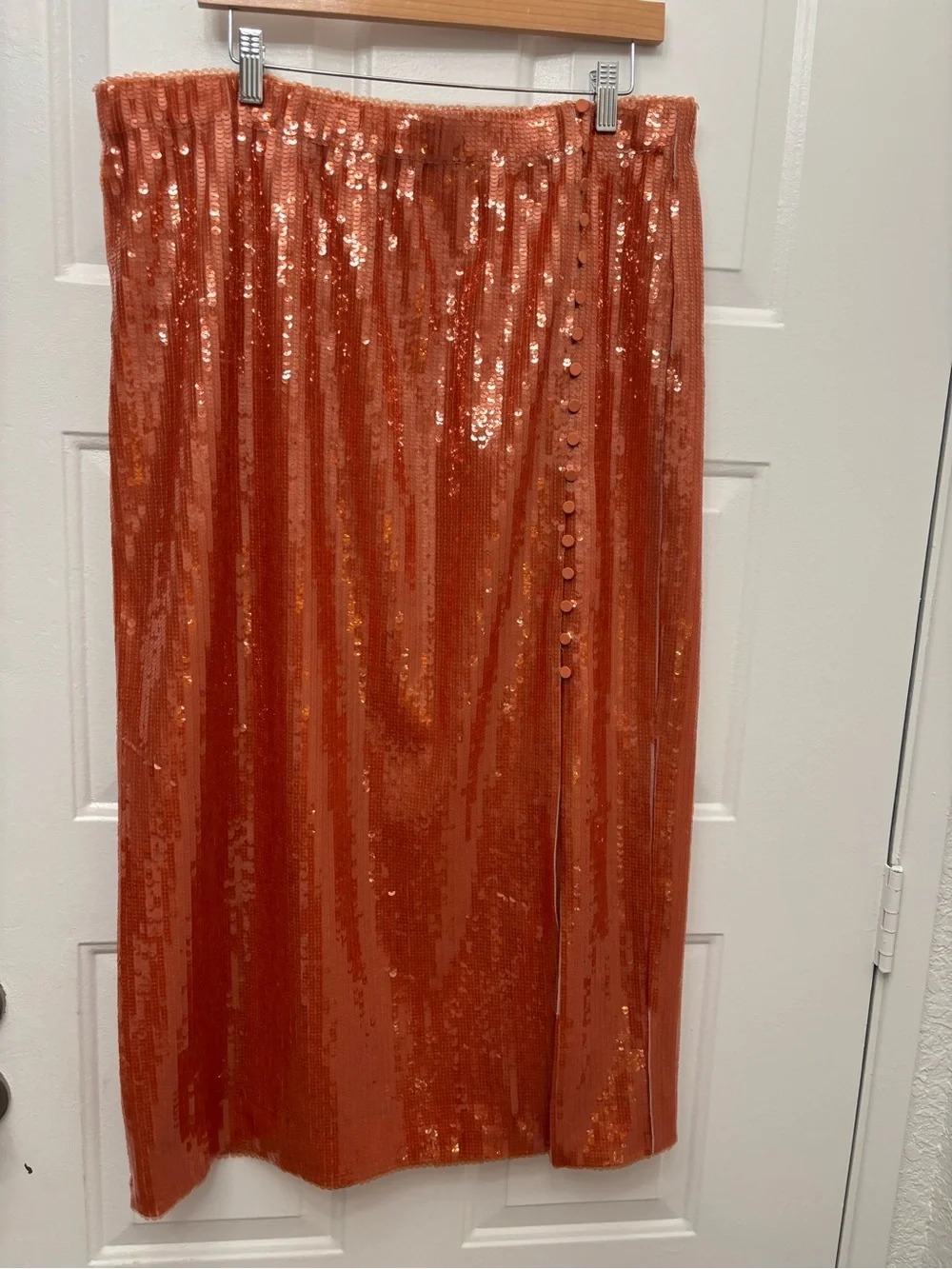 J. Crew Orange Sequin Maxi Skirt